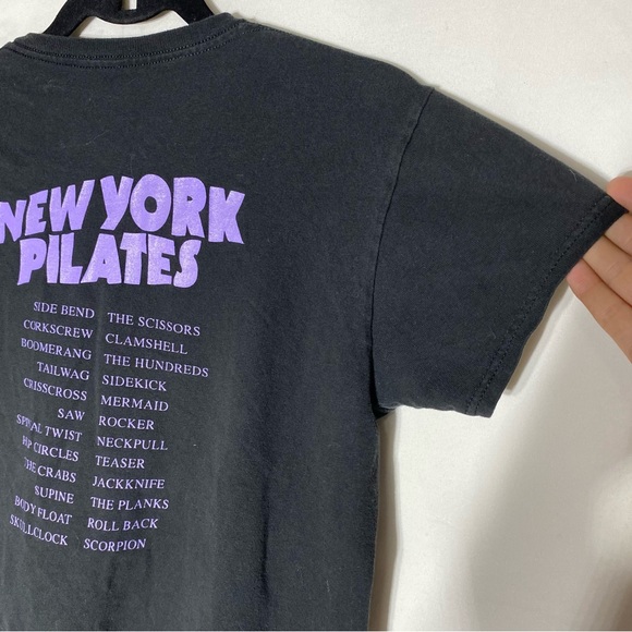 5/$25 New York Pilates Black Purple 'New York Pilates' Logo Baby Tee T-Shirt XS - Picture 11 of 16